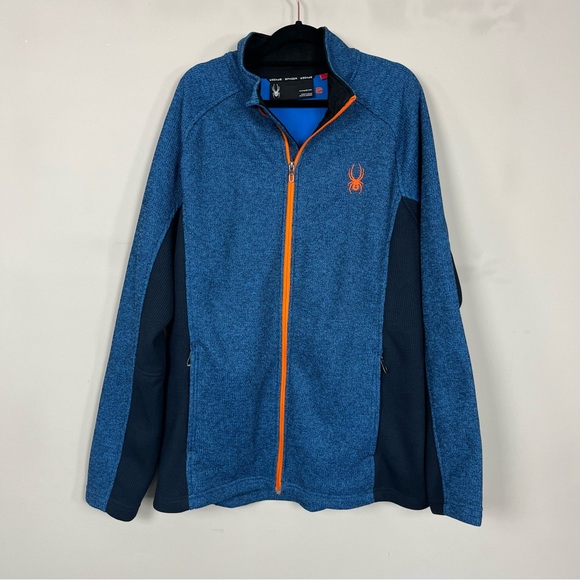 MEN’S SPYDER ZIP UP JACKET IN BLUE AND ORANGE SIZE XL - Picture 9 of 15